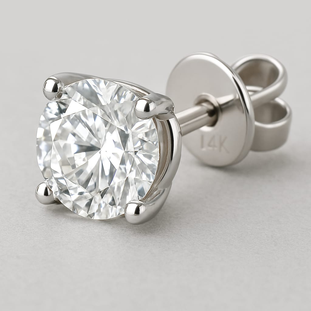 1.00 Carat Natural Diamond Stud Earrings