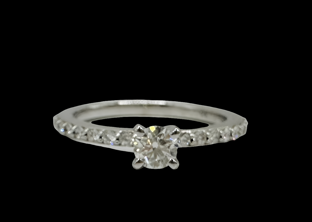 Solitaire Diamond Ring in 18K White Gold – 0.50 Carat Total