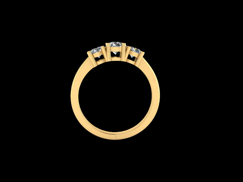 Three-Stone Diamond Ring in 14K Gold