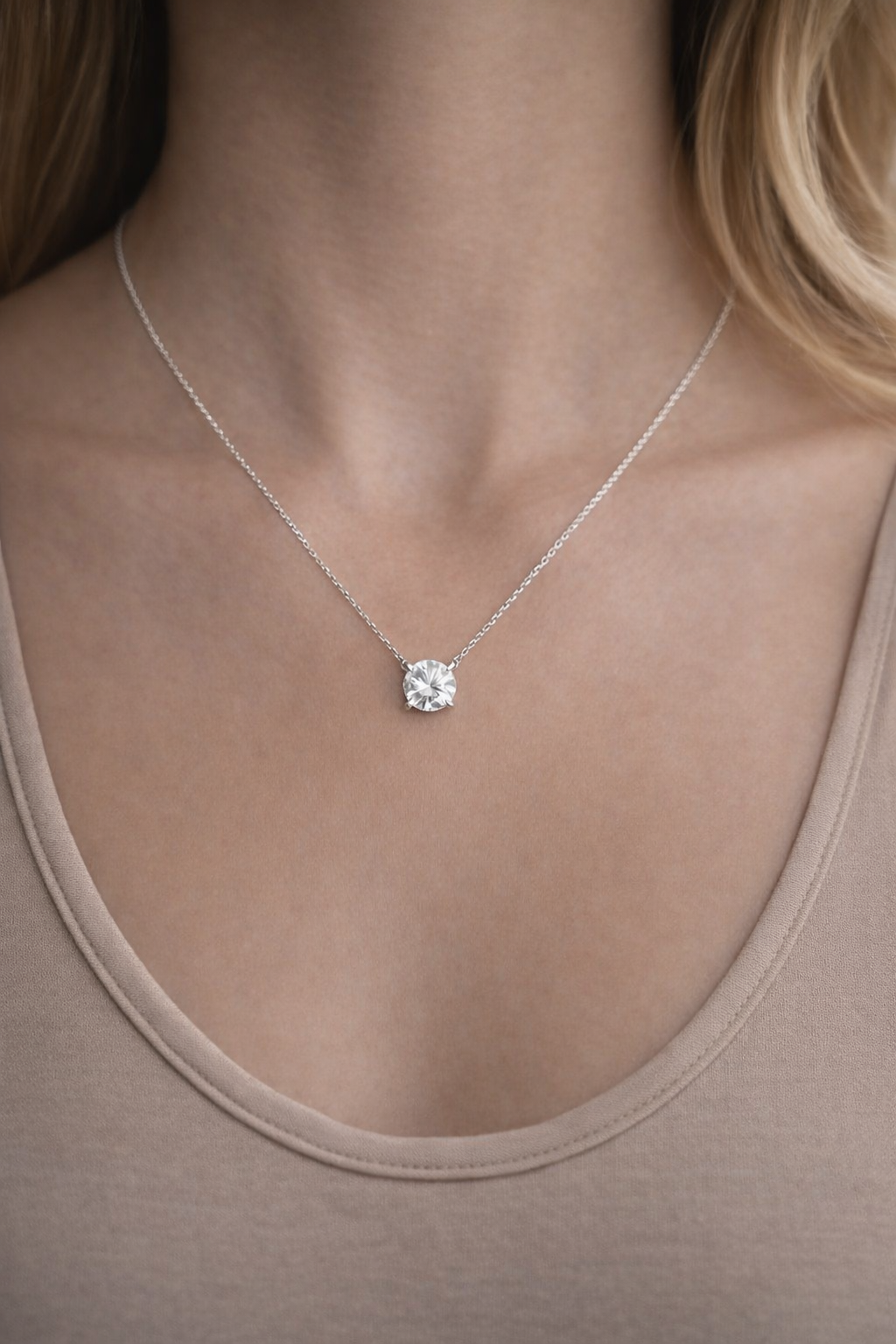 1.00 Carat Lab Diamond Solitaire Necklace