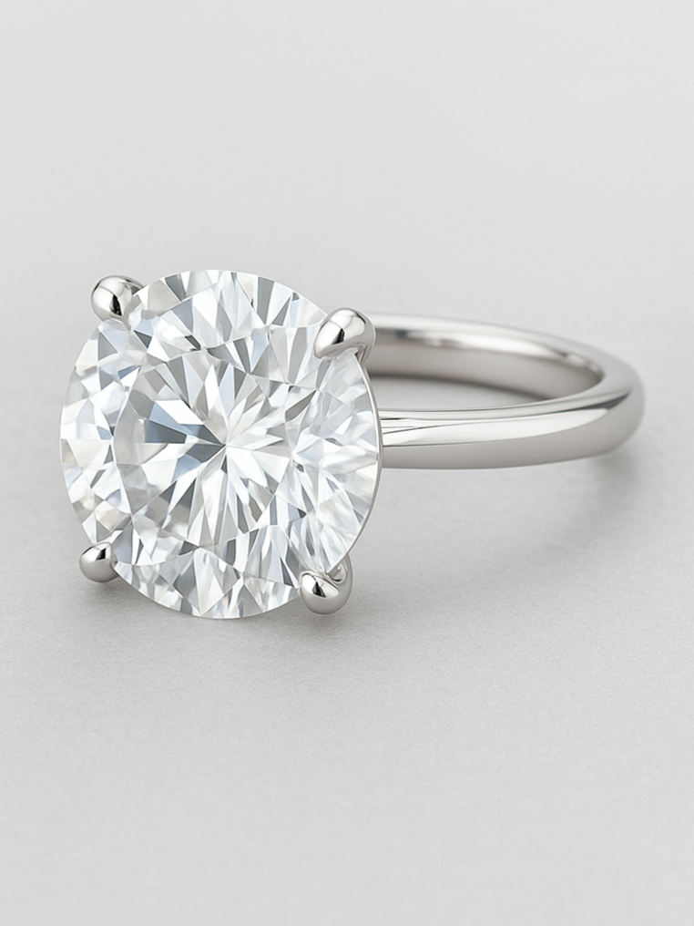 5.00 Carat Brilliant Round Lab Diamond Ring