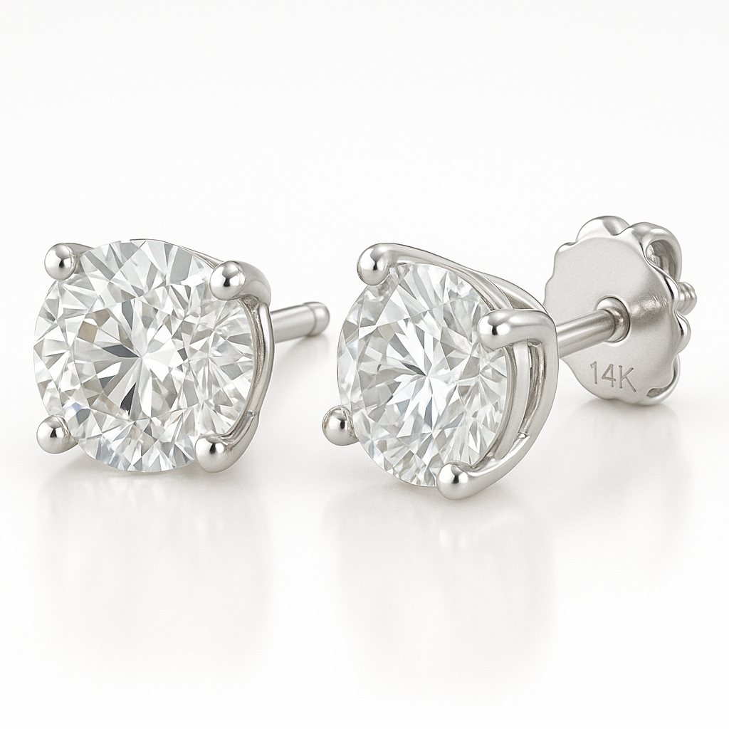 2.00 Carat Natural Diamond Stud earrings