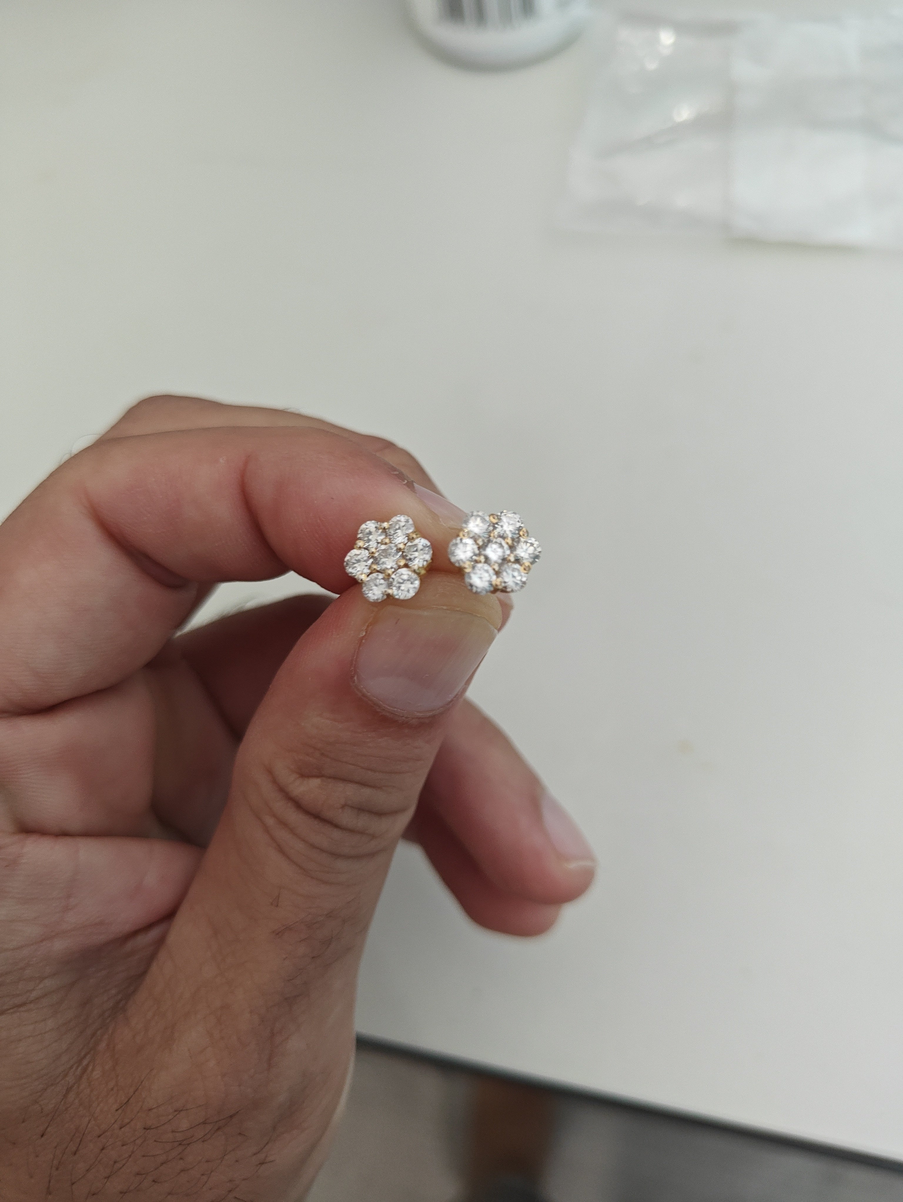 18K Yellow Gold Natural Diamond Earrings – 1.42 CTW