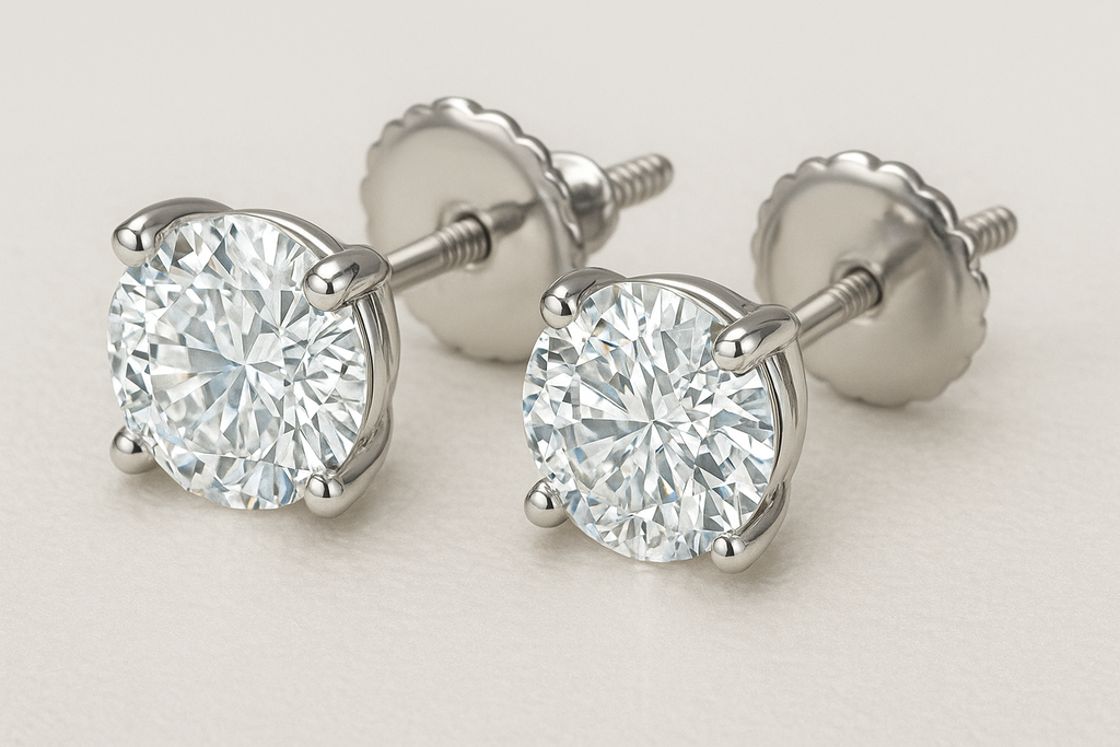 5.00 CTW VS-F Lab-Grown Diamond Stud Earrings in 14K White Gold Certified by IGI