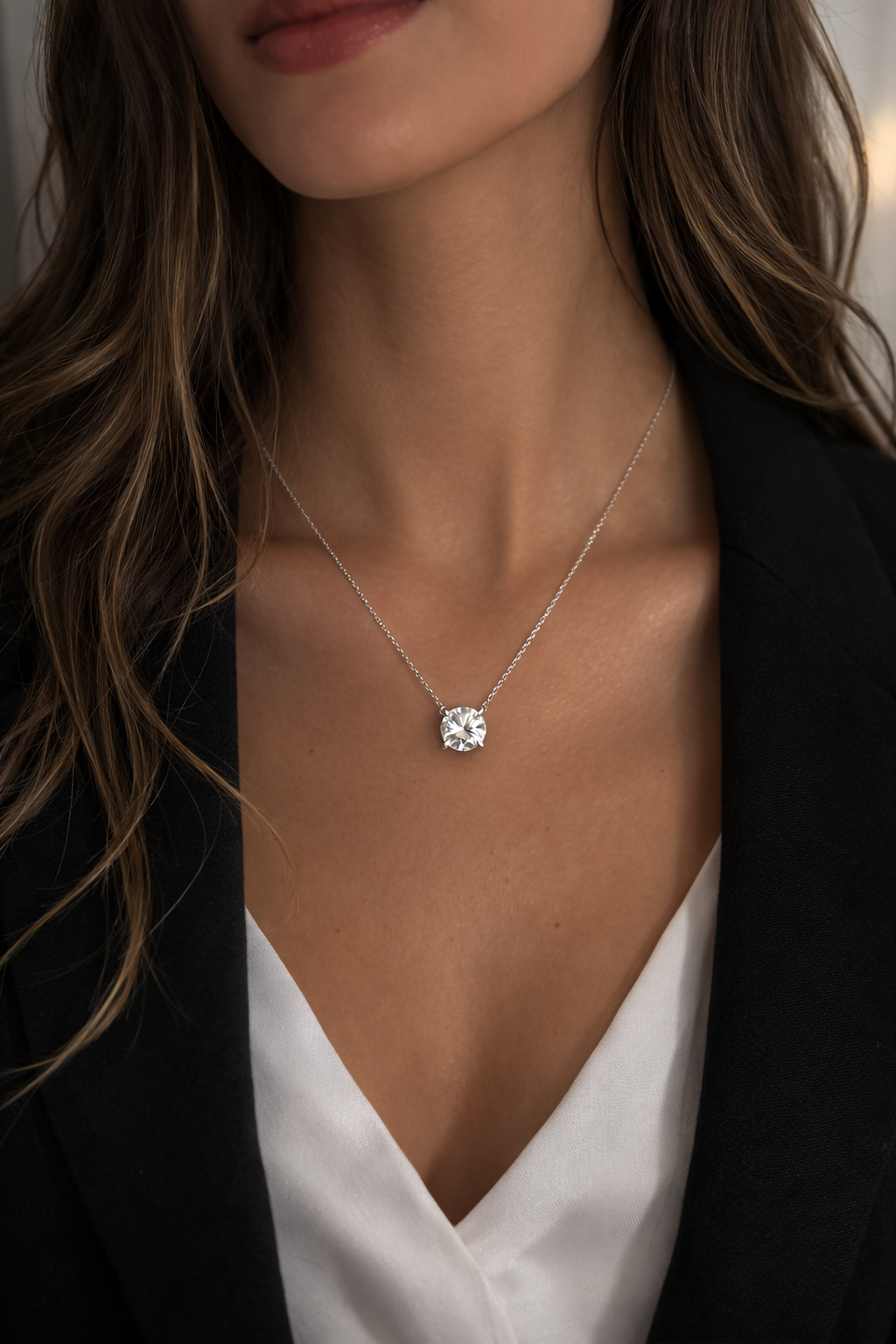 1.00 Carat Lab Diamond Solitaire Necklace