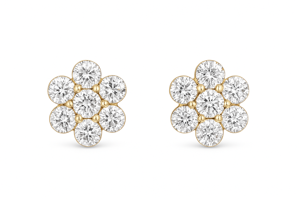 18K Yellow Gold Natural Diamond Earrings – 1.42 CTW