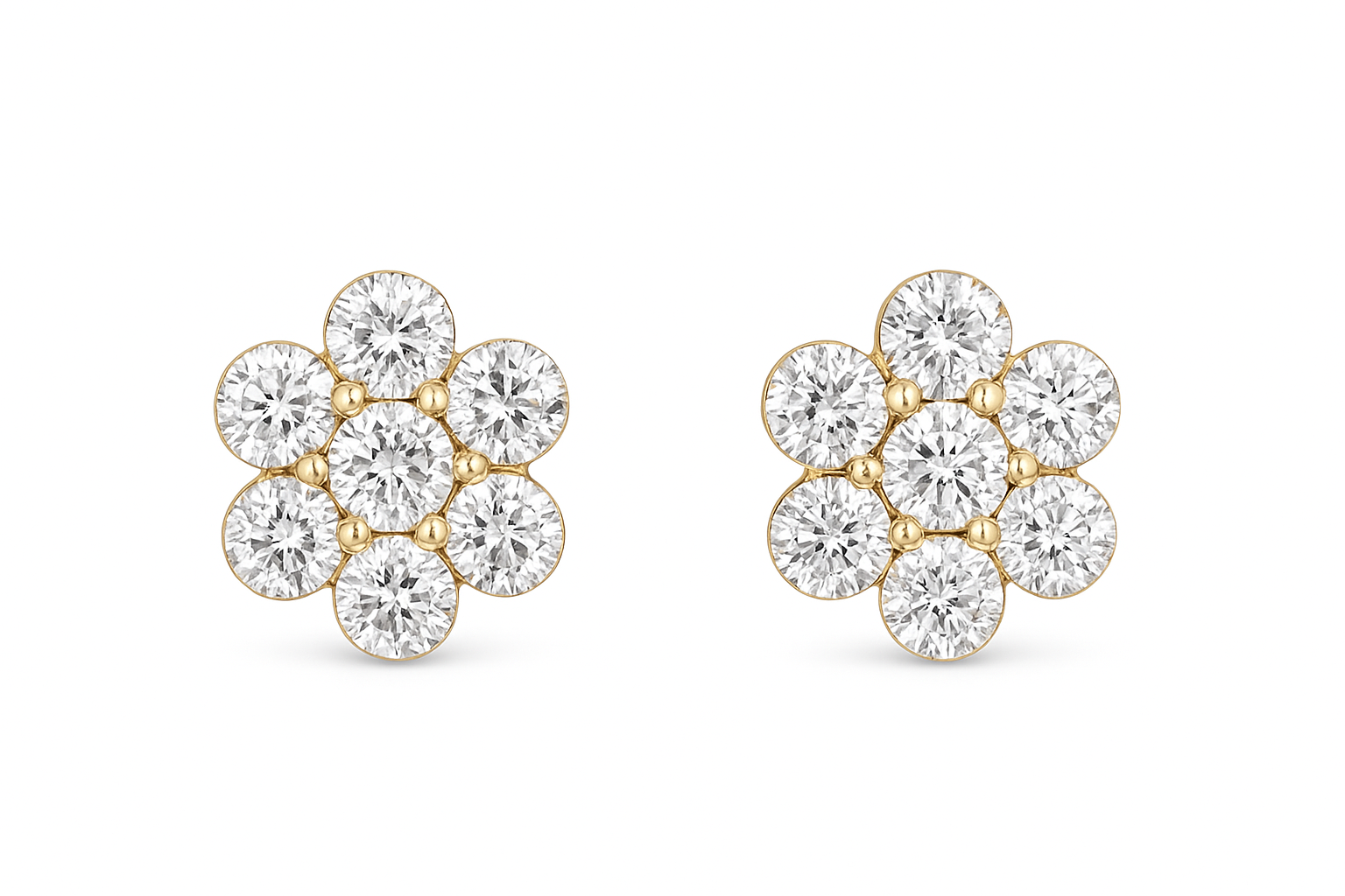 18K Yellow Gold Natural Diamond Earrings – 1.42 CTW