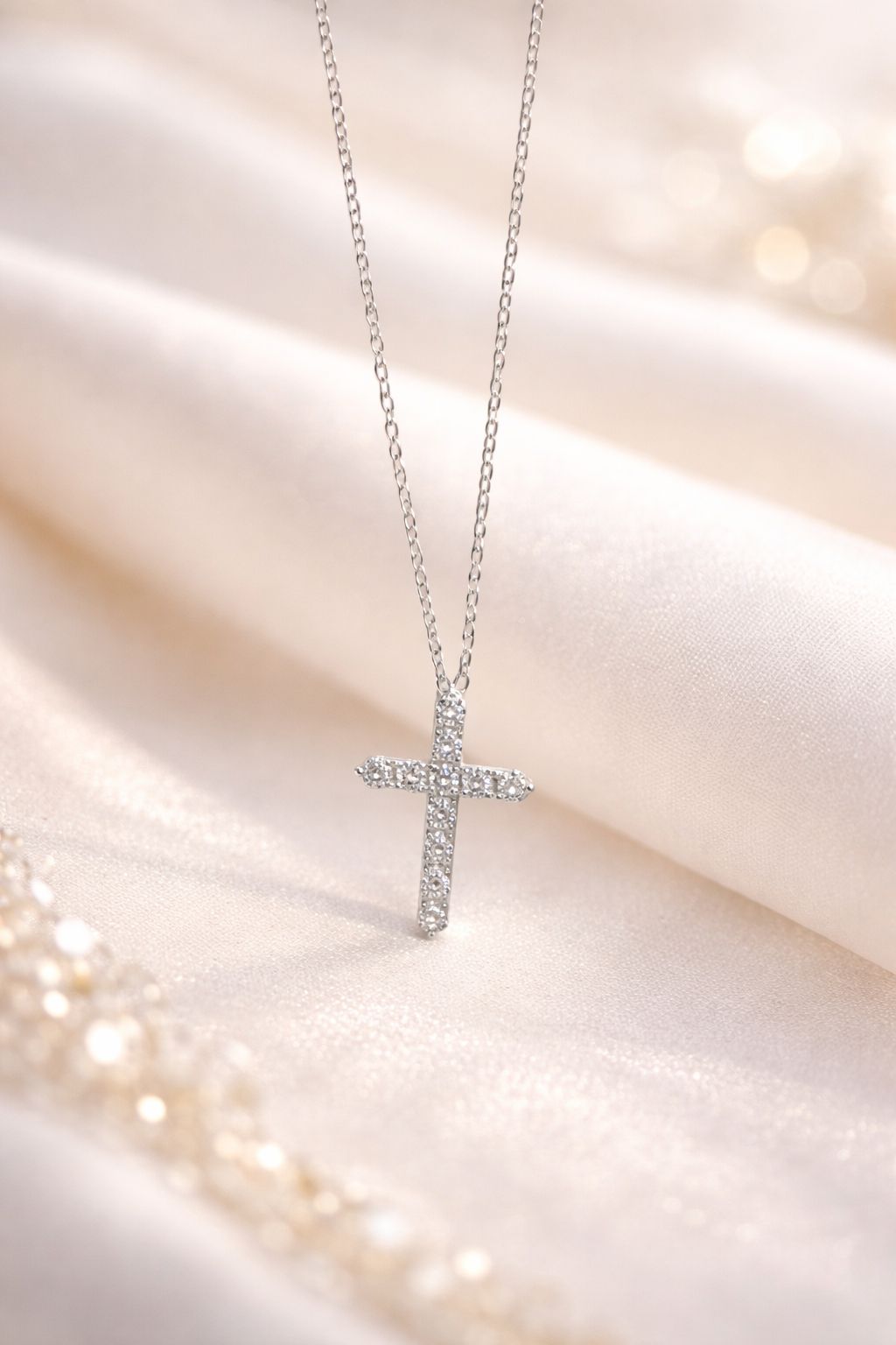Diamond Cross Pendant with Chain