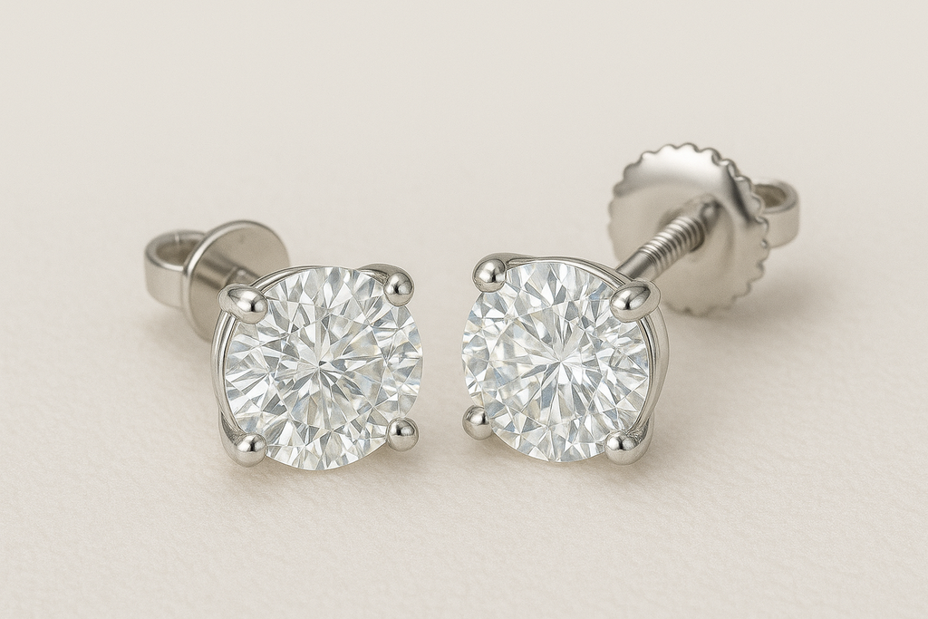 5.00 CTW VS-F Lab-Grown Diamond Stud Earrings in 14K White Gold Certified by IGI