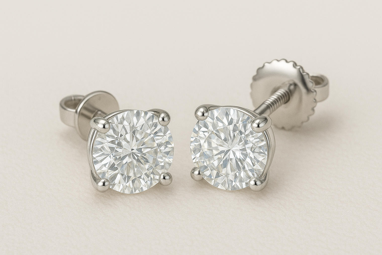 5.00 CTW VS-F Lab-Grown Diamond Stud Earrings in 14K White Gold Certified by IGI
