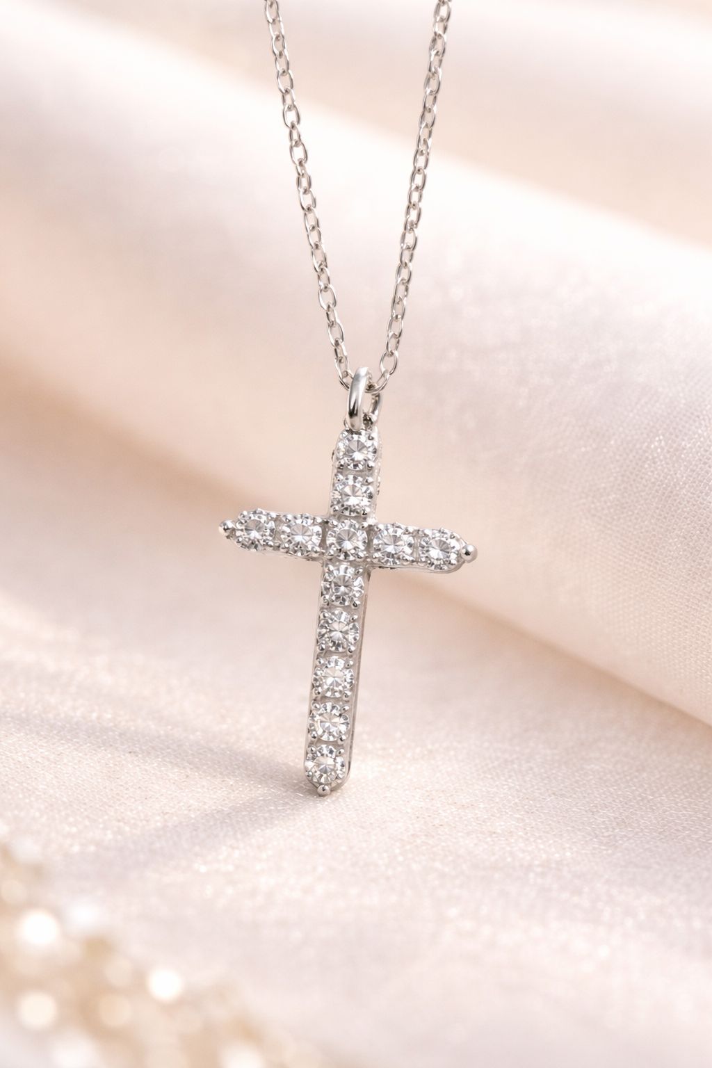 Diamond Cross Pendant with Chain