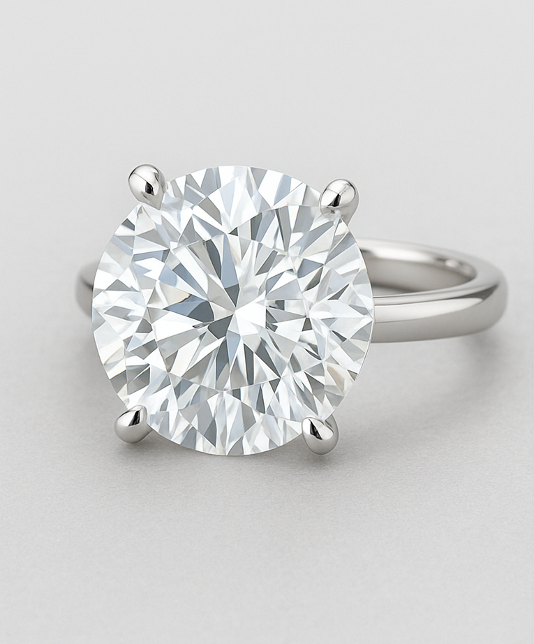 5.00 Carat Brilliant Round Lab Diamond Ring