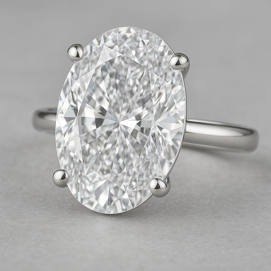5.00 Carat Oval Lab-Grown Diamond Solitaire Ring: