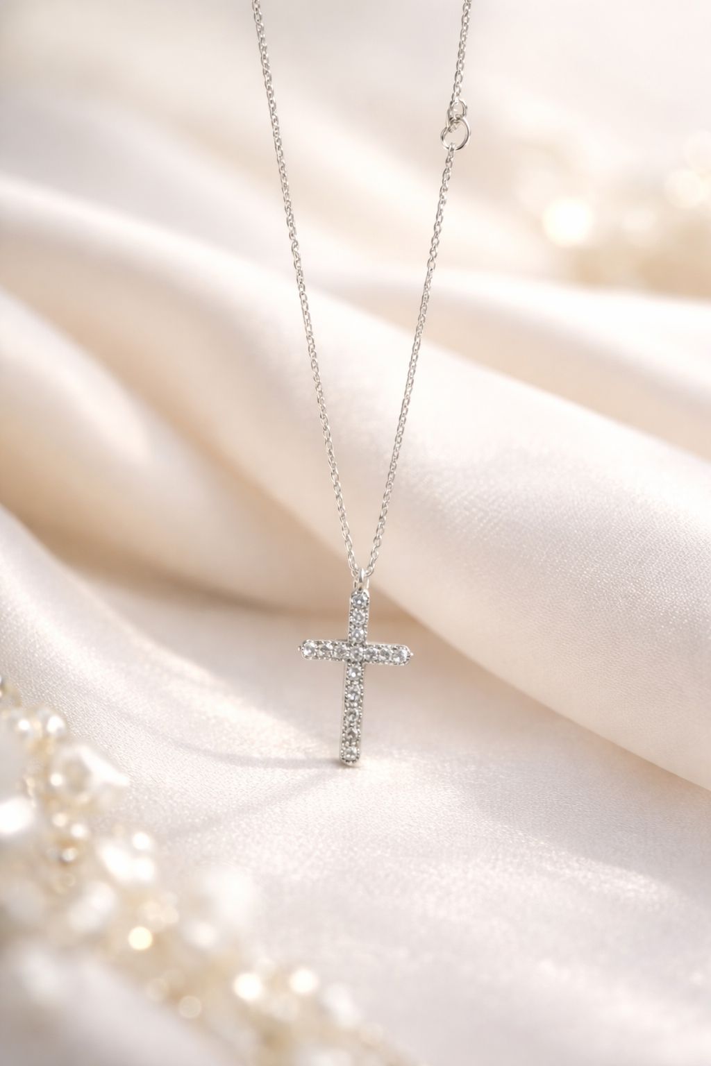 Diamond Cross Pendant with Chain
